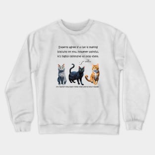 Experts agree if a cat is making biscuits on you pierce nipples - funny watercolour cat design Crewneck Sweatshirt